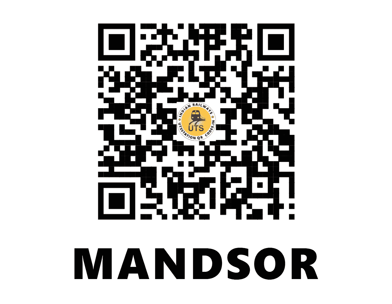 UTS QR Code for MANDSOR - MDS - WR (MADHYA PRADESH)